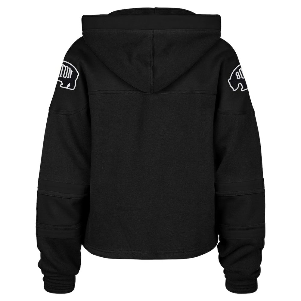 NHL Black Boston Bruins '47 Women's Cropped Lacer Hoodie