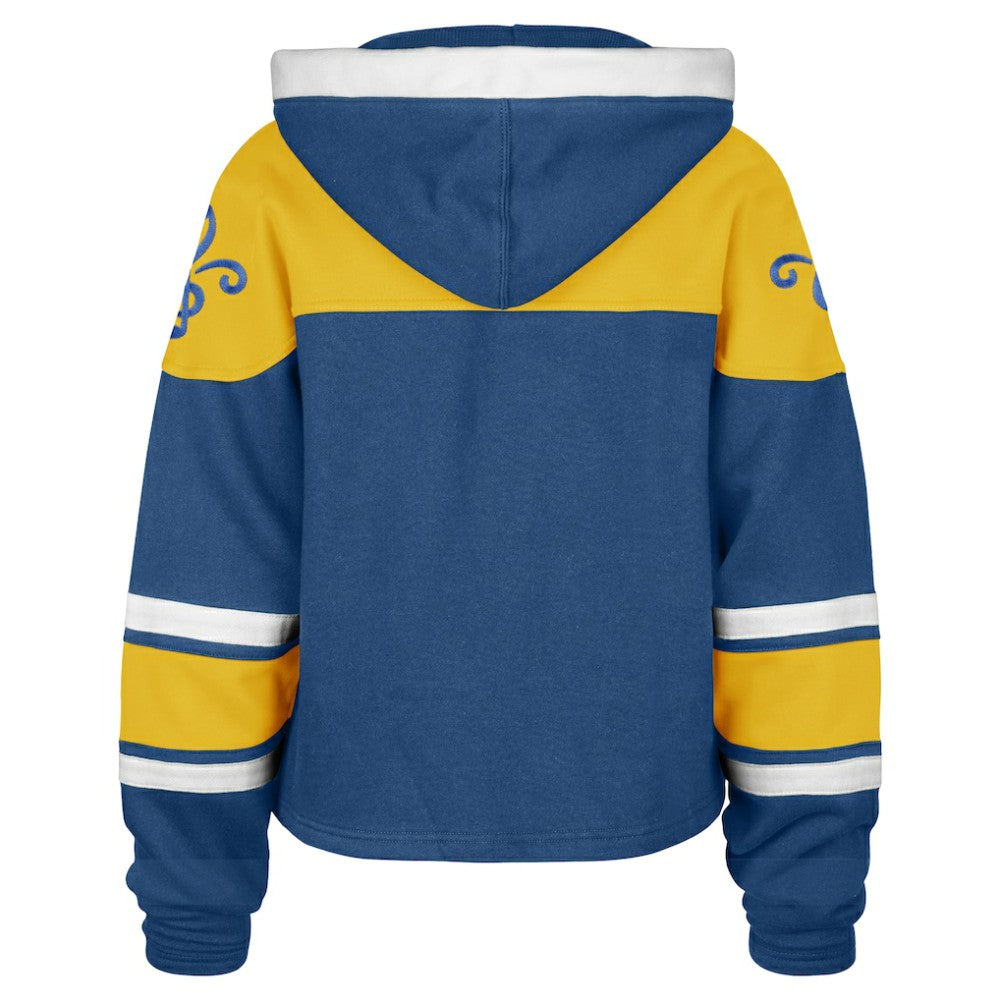 NHL Blue St. Louis Blues '47 Women's Cropped Lacer Hoodie