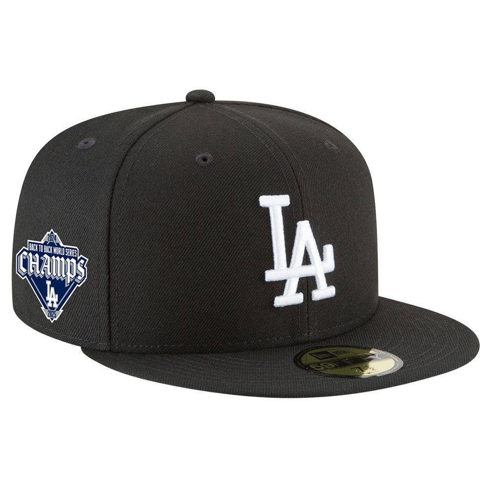 MLB Los Angeles Dodgers New Era 2024/25 Back-to-Back Champions Diamond Side Patch 59FIFTY Fitted Hat
