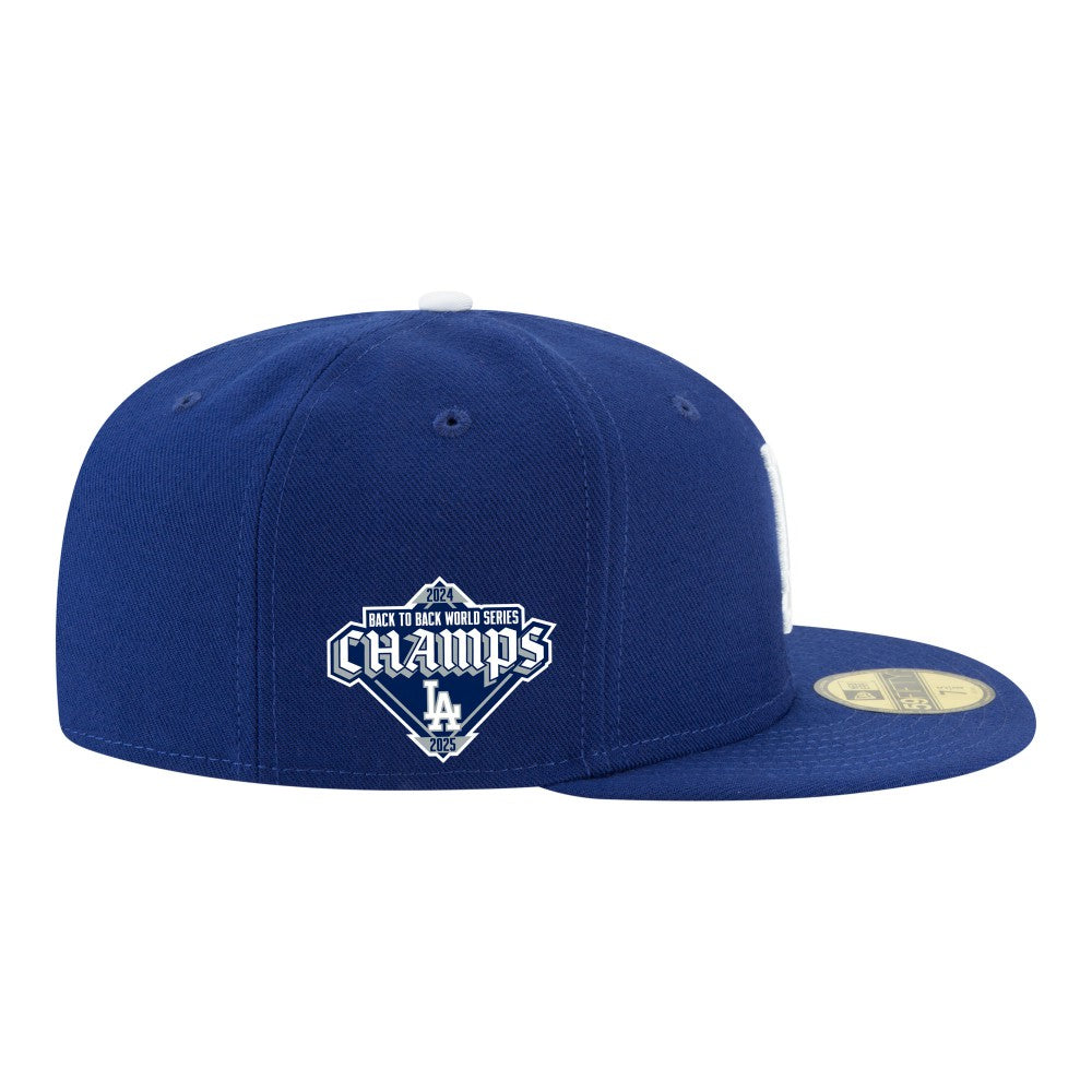 MLB Los Angeles Dodgers New Era Back-to-Back Champions Diamond Side Patch 59FIFTY Fitted Hat