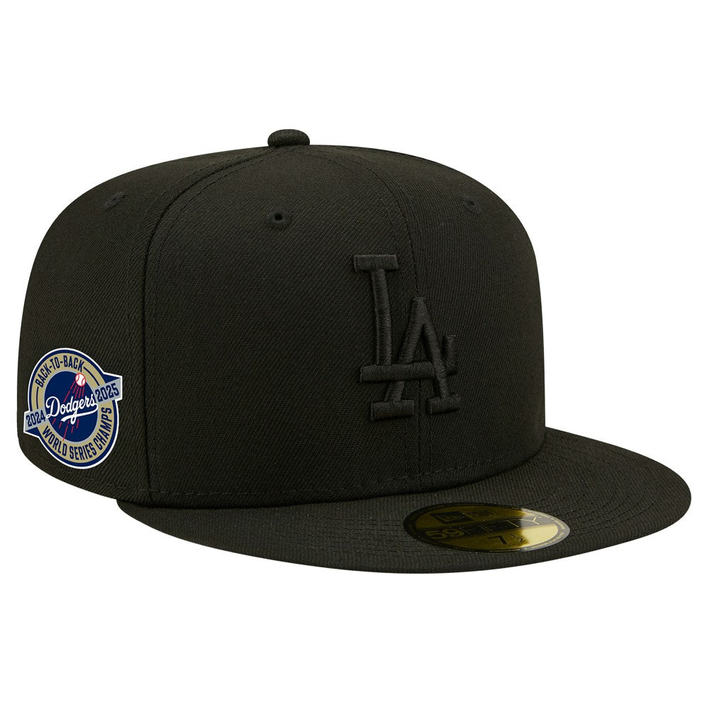 MLB Los Angeles Dodgers New Era 2024/25 Back to Back Champions Circle Side Patch Fitted 59FIFTY Hat