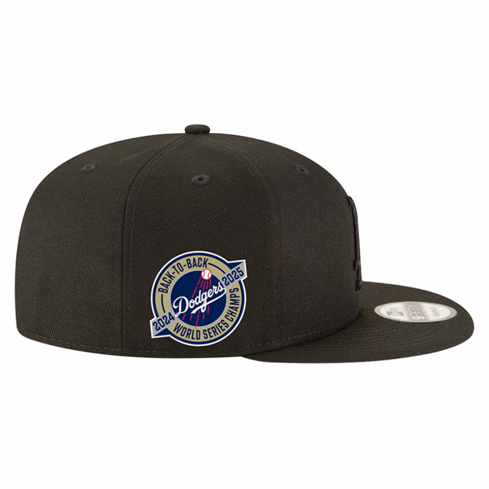 MLB Los Angeles Dodgers New Era 2024/25 Back-to-Back Champions Circle Side Patch 9FIFTY Snapback Hat