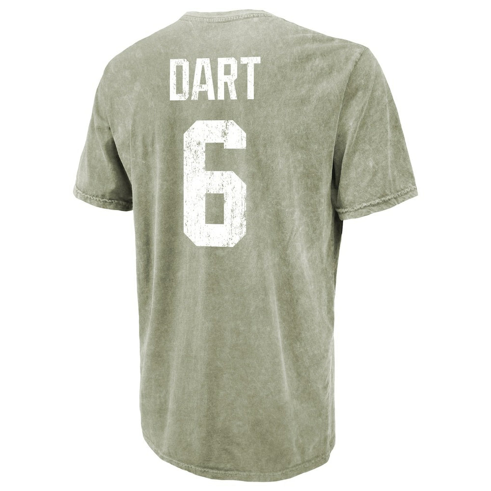 Jaxson Dart  Majestic Threads Mineral Wash Name & Number T-Shirt - New York Giants
