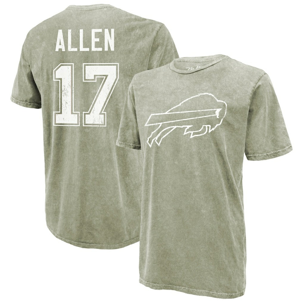 Josh Allen  Majestic Threads Mineral Wash Name & Number T-Shirt - Buffalo Bills