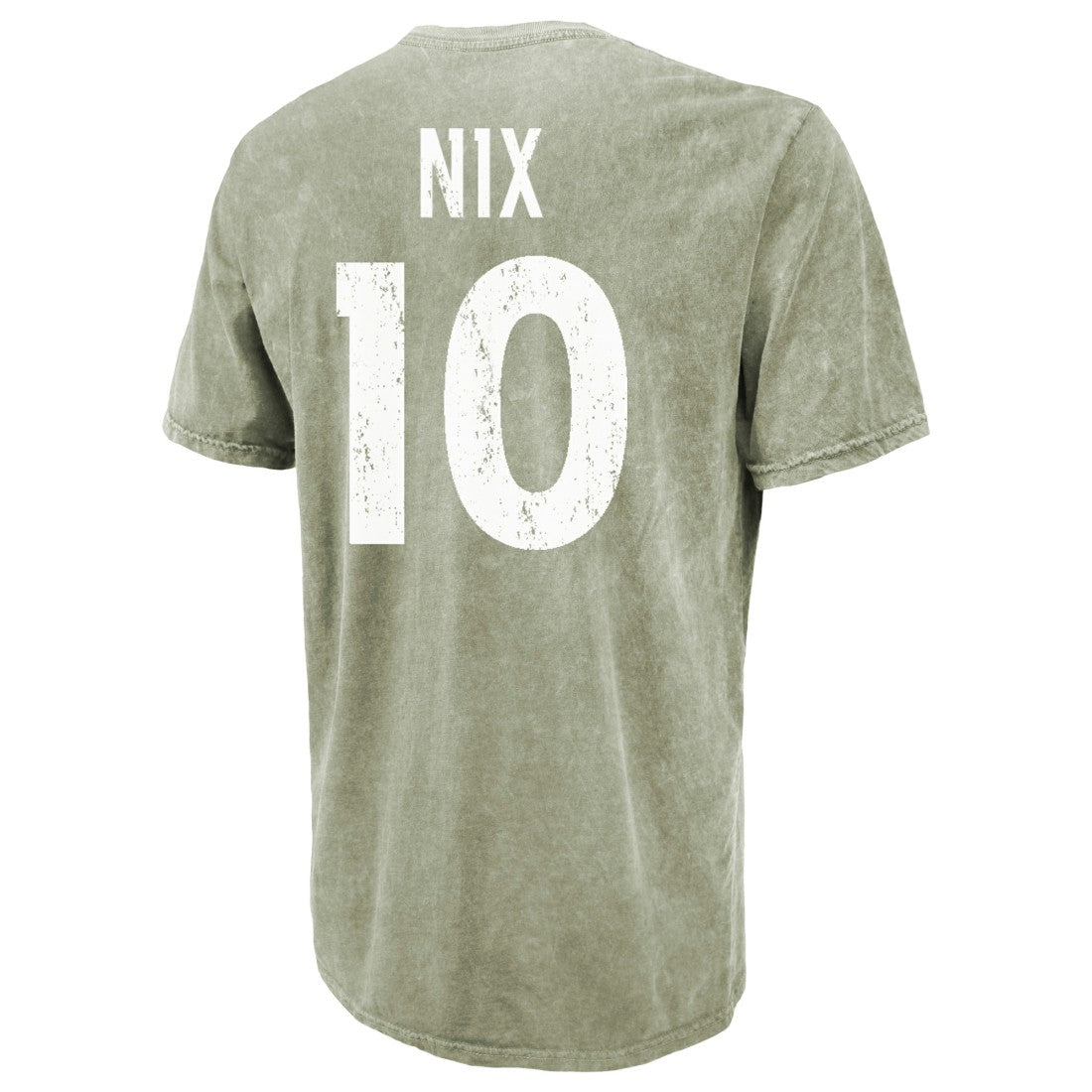 Bo Nix  Majestic Threads Mineral Wash Name & Number T-Shirt - Denver Broncos