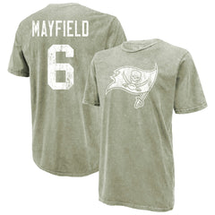 Baker Mayfield  Majestic Threads Mineral Wash Name & Number T-Shirt - Tampa Bay Buccaneers