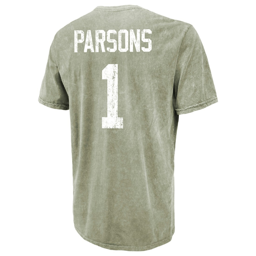 Micah Parsons  Majestic Threads Mineral Wash Name & Number T-Shirt - Green Bay Packers