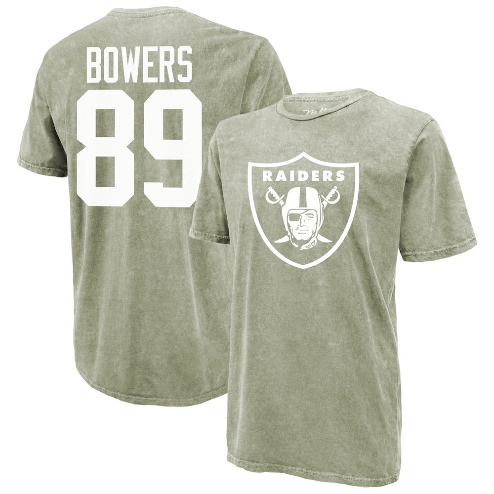 Brock Bowers  Majestic Threads Mineral Wash Name & Number T-Shirt - Las Vegas Raiders