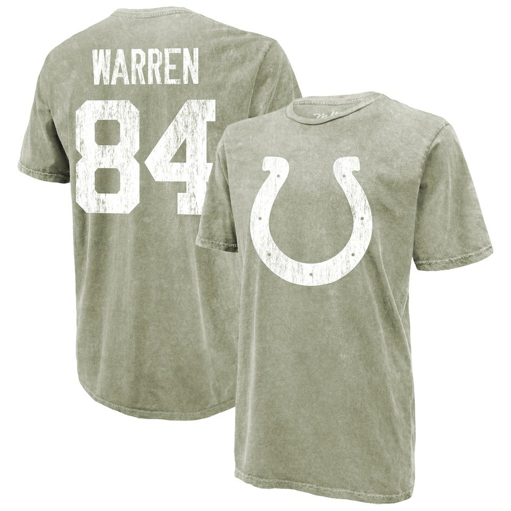 Tyler Warren  Majestic Threads Mineral Wash Name & Number T-Shirt - Indianapolis Colts