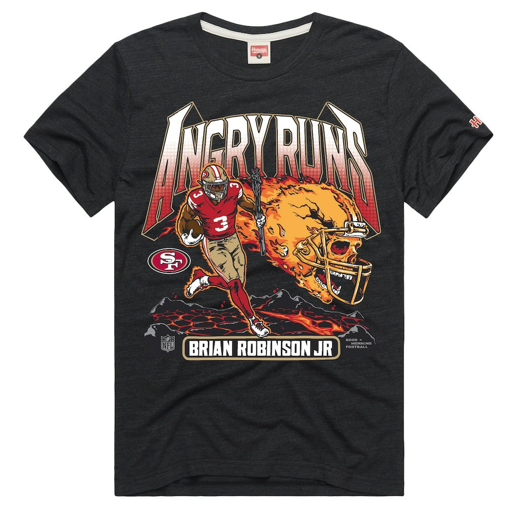 Brian Robinson Jr.  Homage Unisex Angry Runs Player Graphic Tri-Blend T-Shirt - San Francisco 49ers