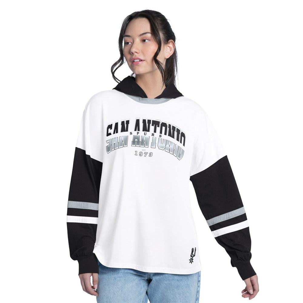 NBA San Antonio Spurs G-III 4Her by Carl Banks Women's Key Player Oversized Hooded Long Sleeve T-Shirt
