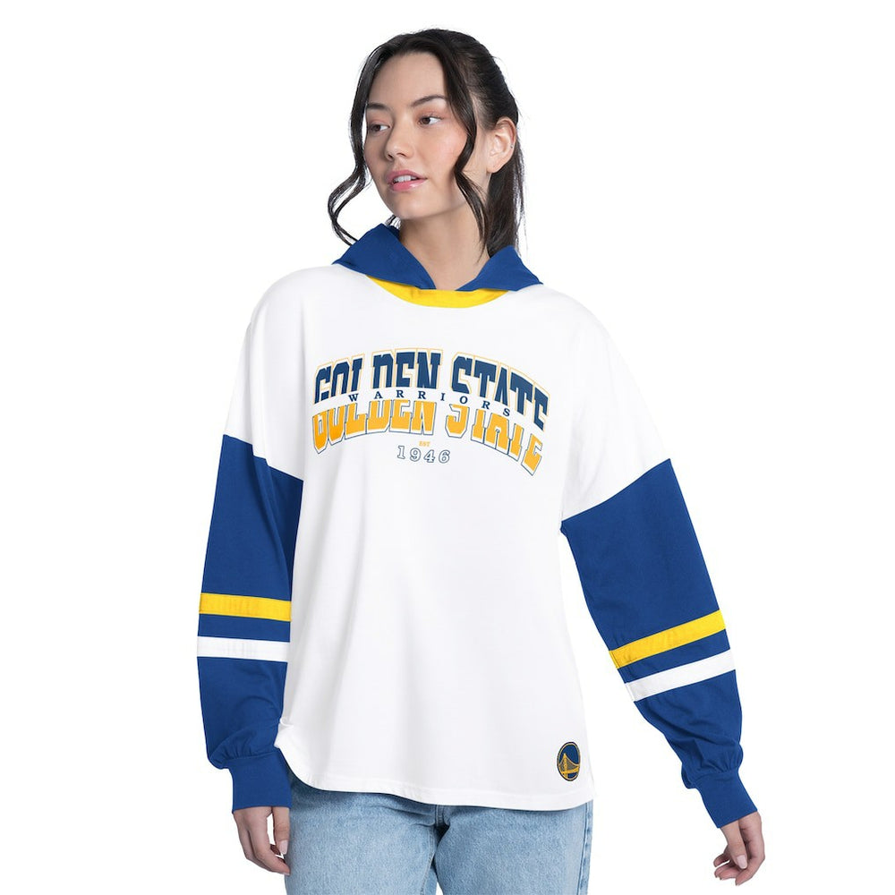 NBA Golden State Warriors G-III 4Her by Carl Banks Women's Key Player Oversized Hooded Long Sleeve T-Shirt sale