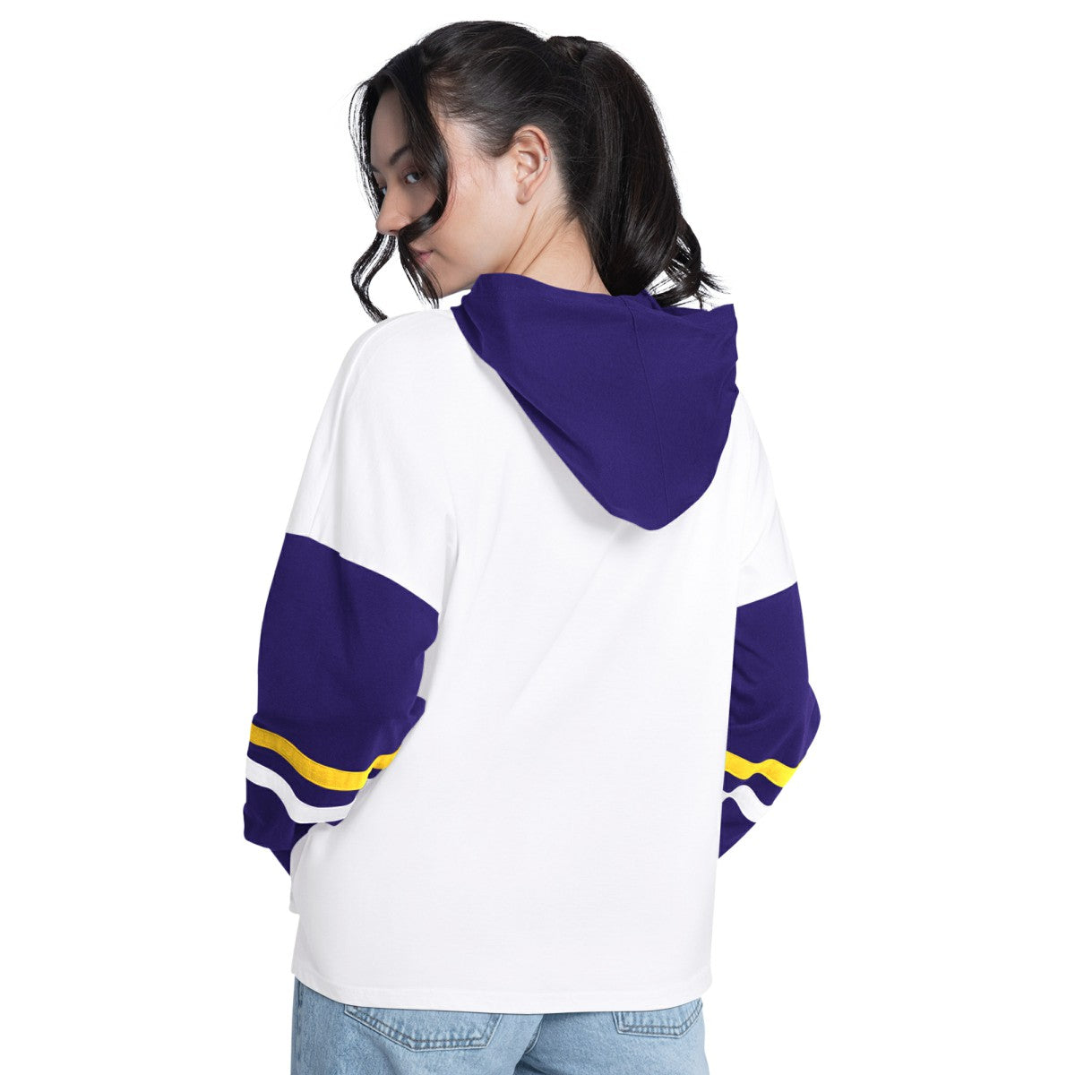 NBA Los Angeles Lakers G-III 4Her by Carl Banks Women's Key Player Oversized Hooded Long Sleeve T-Shirt