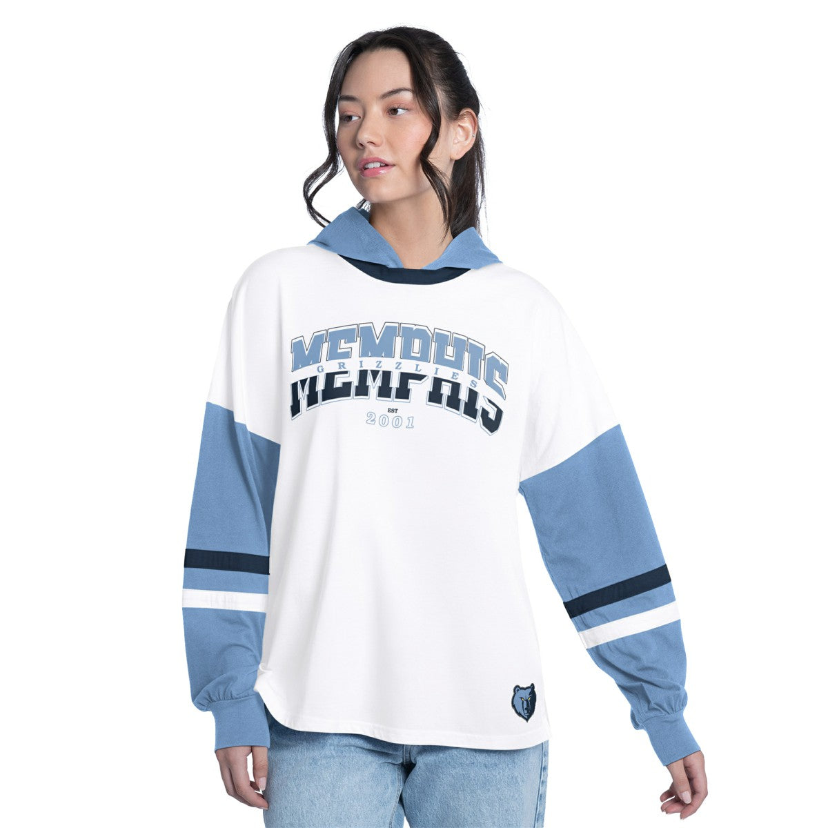 NBA Memphis Grizzlies G-III 4Her by Carl Banks Women's Key Player Oversized Hooded Long Sleeve T-Shirt