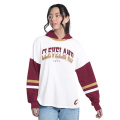 NBA Cleveland Cavaliers G-III 4Her by Carl Banks Women's Key Player Oversized Hooded Long Sleeve T-Shirt sale