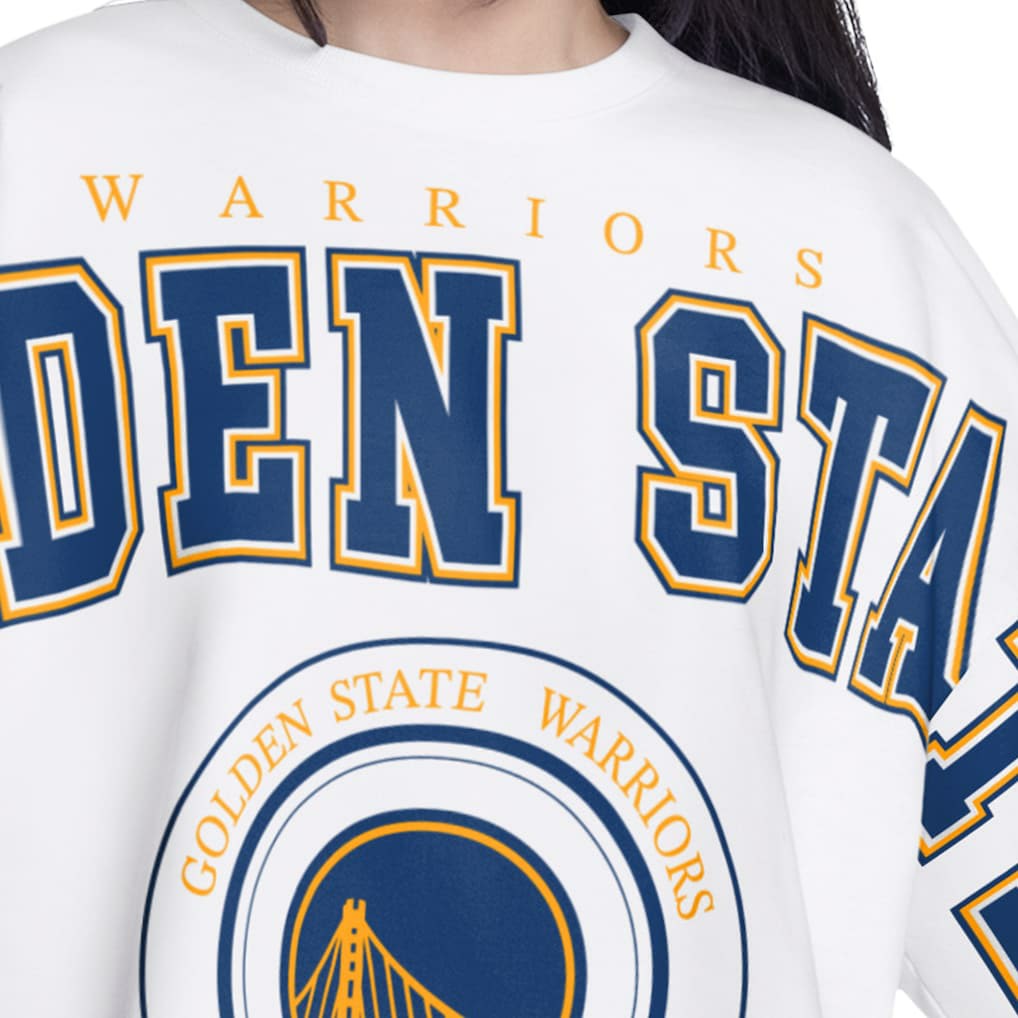 NBA Golden State Warriors G-III 4Her by Carl Banks Women's Bleachers Cropped French Terry Sweatshirt sale