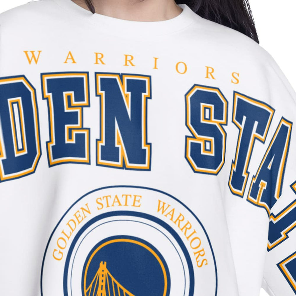 NBA Golden State Warriors G-III 4Her by Carl Banks Women's Bleachers Cropped French Terry Sweatshirt sale