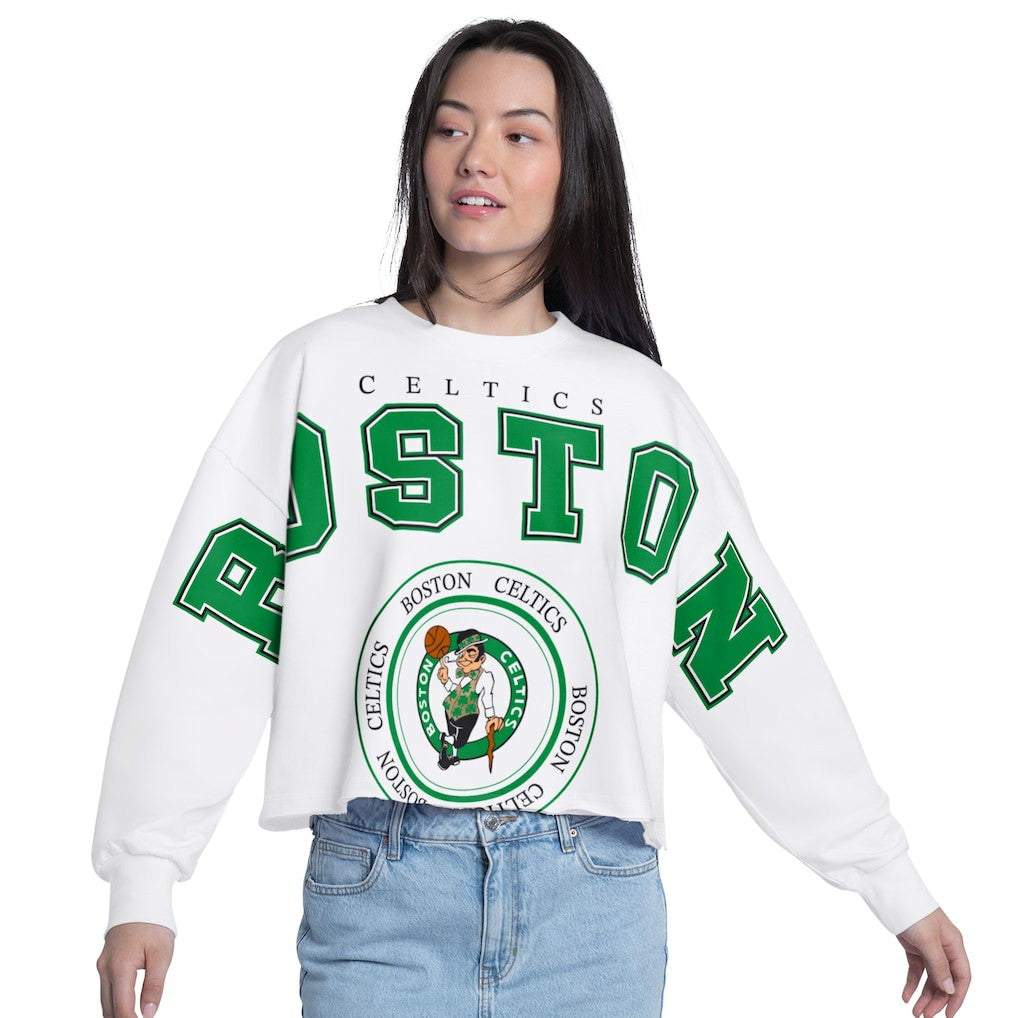 NBA Boston Celtics G-III 4Her by Carl Banks Women's Bleachers Cropped French Terry Sweatshirt