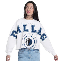 NBA Dallas Mavericks G-III 4Her by Carl Banks Women's Bleachers Cropped French Terry Sweatshirt sale