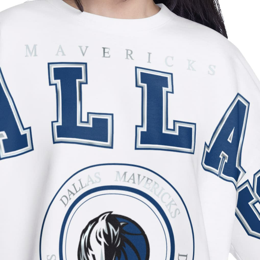 NBA Dallas Mavericks G-III 4Her by Carl Banks Women's Bleachers Cropped French Terry Sweatshirt sale