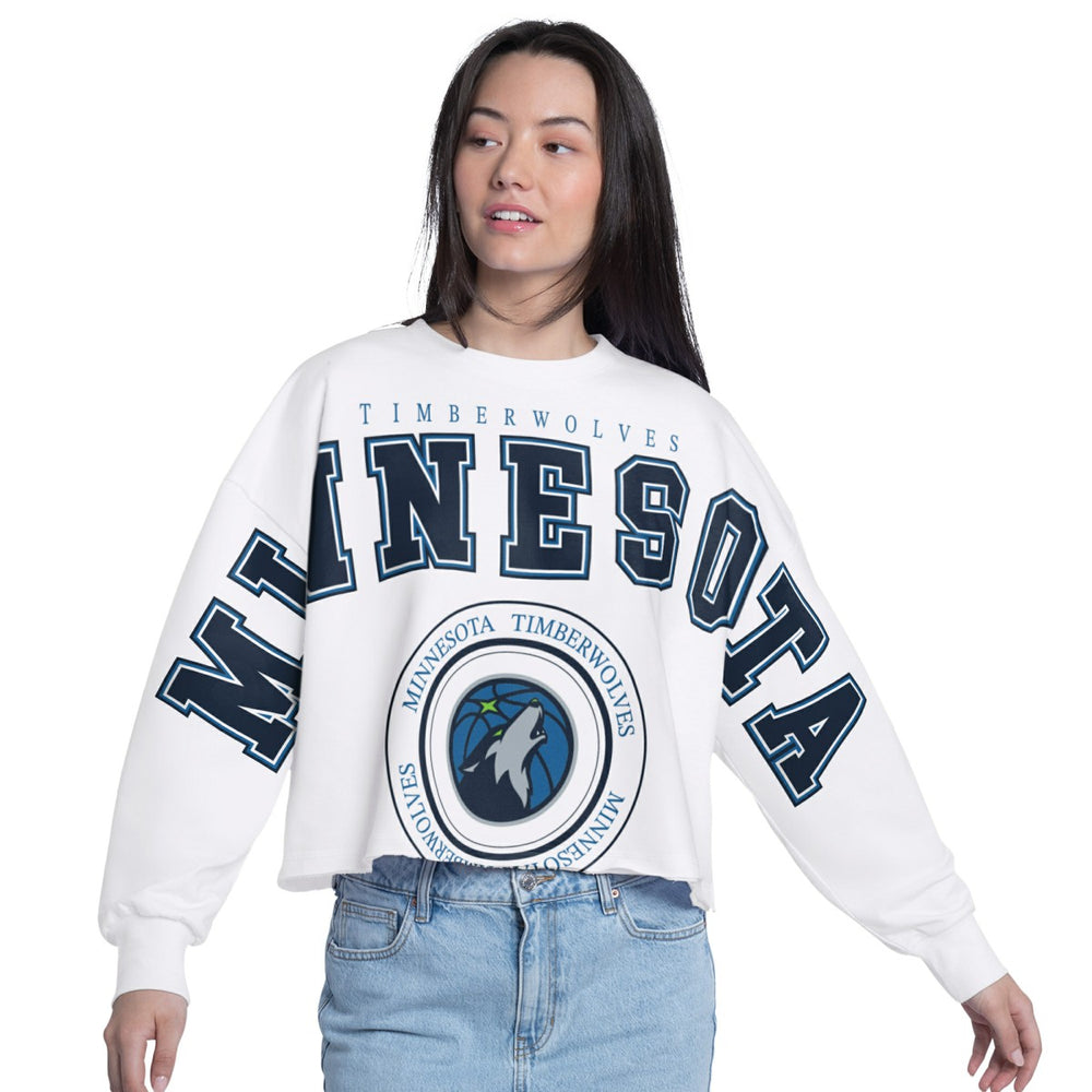 NBA Minnesota Timberwolves G-III 4Her by Carl Banks Women's Bleachers Cropped French Terry Sweatshirt