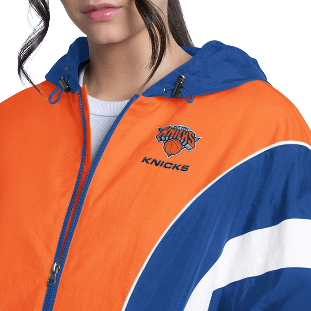 NBA New York Knicks G-III 4Her by Carl Banks Women's Quarterback Lightweight Oversized Full-Zip Jacket