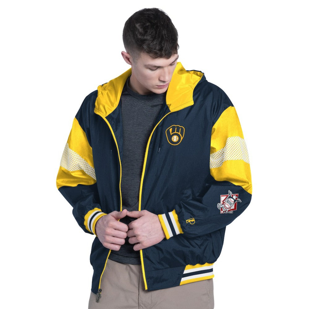 MLB Milwaukee Brewers Pro Player Legacy Lightweight Full-Zip Hooded Jacket