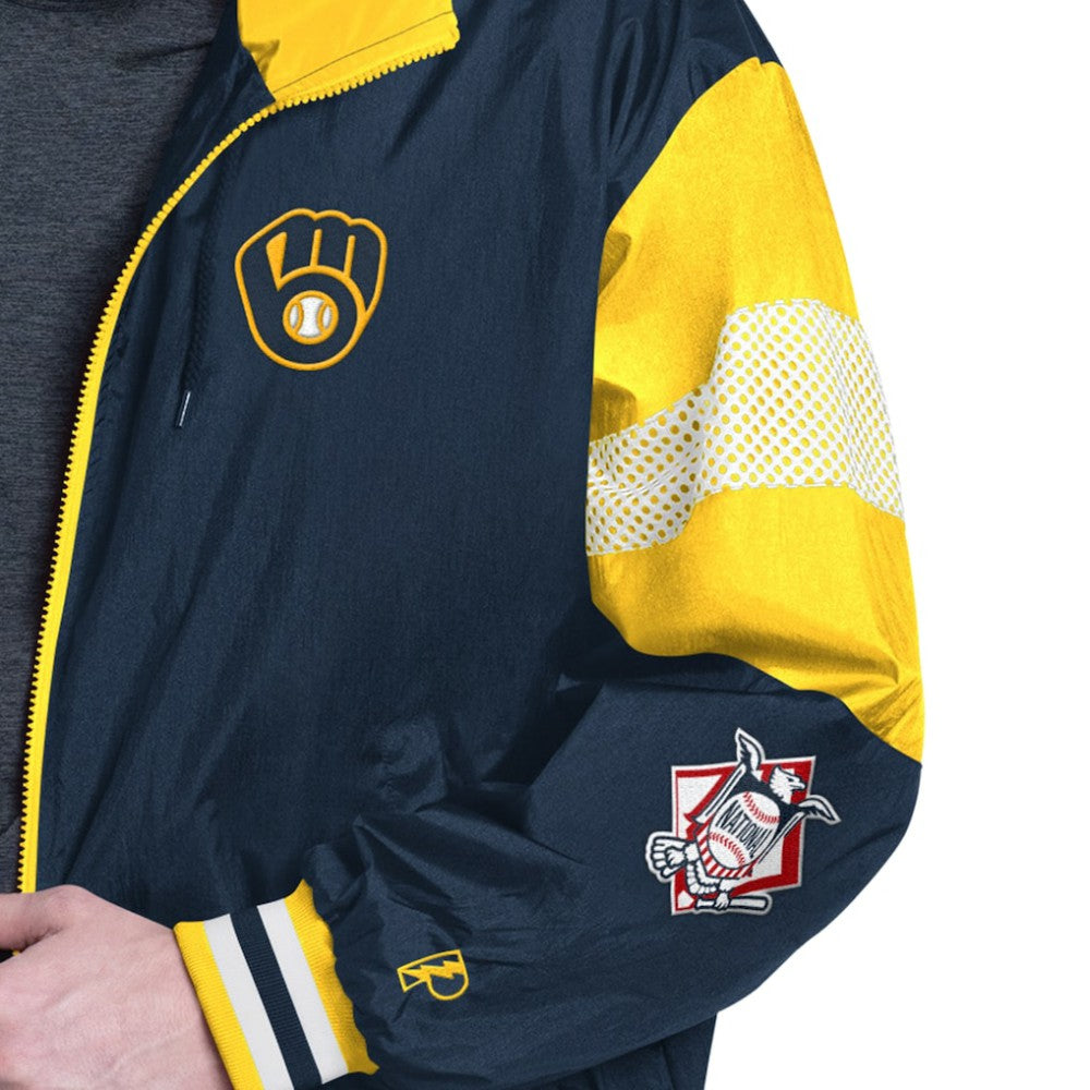 MLB Milwaukee Brewers Pro Player Legacy Lightweight Full-Zip Hooded Jacket