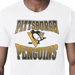 NHL White Pittsburgh Penguins Starter Comic Style Team Graphic T-Shirt