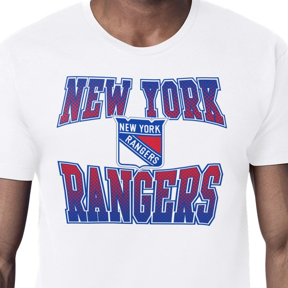 NHL White New York Rangers Starter Comic Style Team Graphic T-Shirt