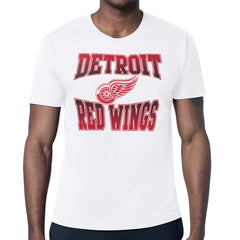 NHL White Detroit Red Wings Starter Comic Style Team Graphic T-Shirt