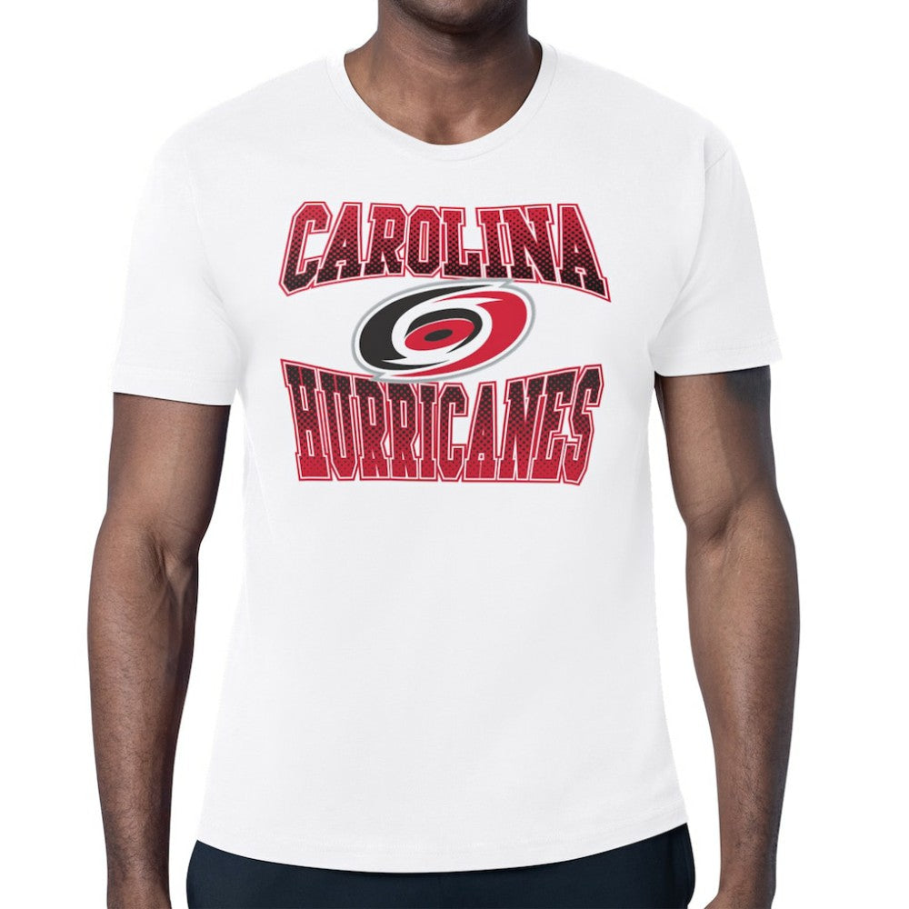 NHL White Carolina Hurricanes Starter Comic Style Team Graphic T-Shirt