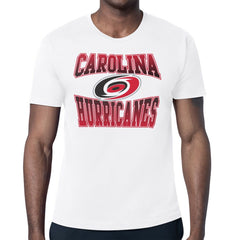 NHL White Carolina Hurricanes Starter Comic Style Team Graphic T-Shirt
