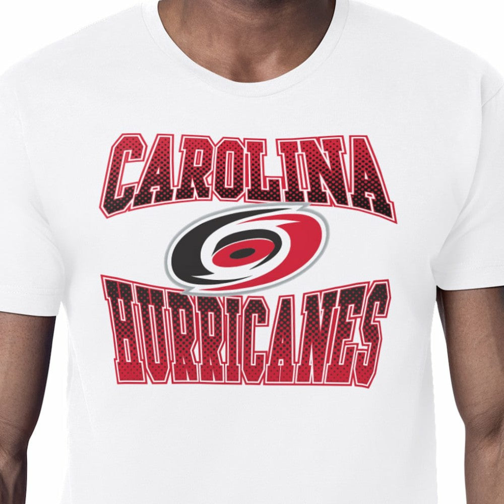 NHL White Carolina Hurricanes Starter Comic Style Team Graphic T-Shirt