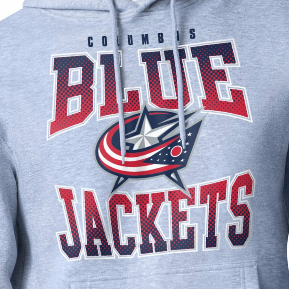NHL Gray Columbus Blue Jackets Starter Comic Style Team Graphic Hoodie