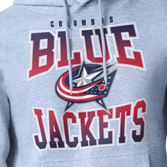NHL Gray Columbus Blue Jackets Starter Comic Style Team Graphic Hoodie
