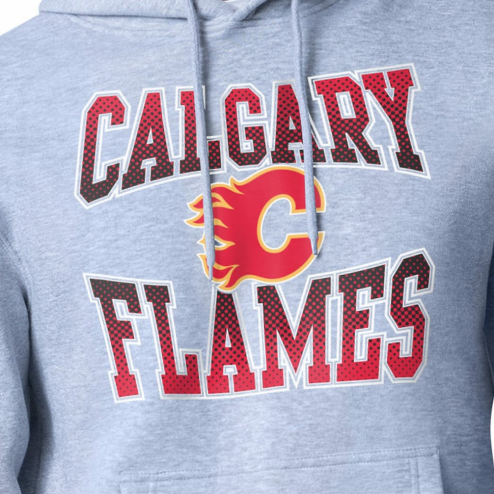 NHL Gray Calgary Flames Starter Comic Style Team Graphic Hoodie