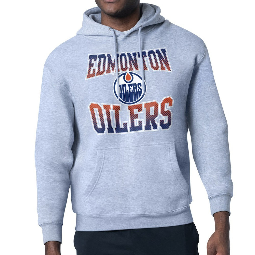 NHL Gray Edmonton Oilers Starter Comic Style Team Graphic Hoodie