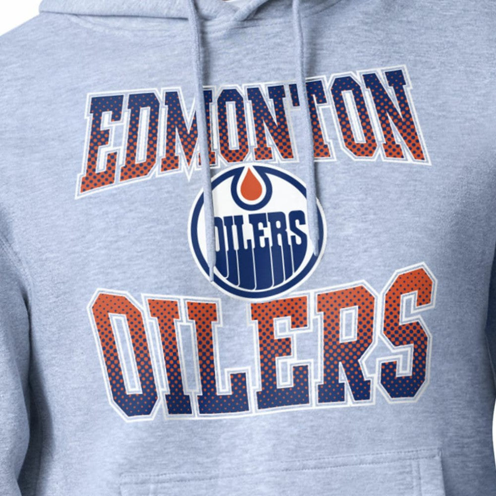 NHL Gray Edmonton Oilers Starter Comic Style Team Graphic Hoodie