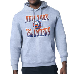 NHL Gray New York Islanders Starter Comic Style Team Graphic Hoodie