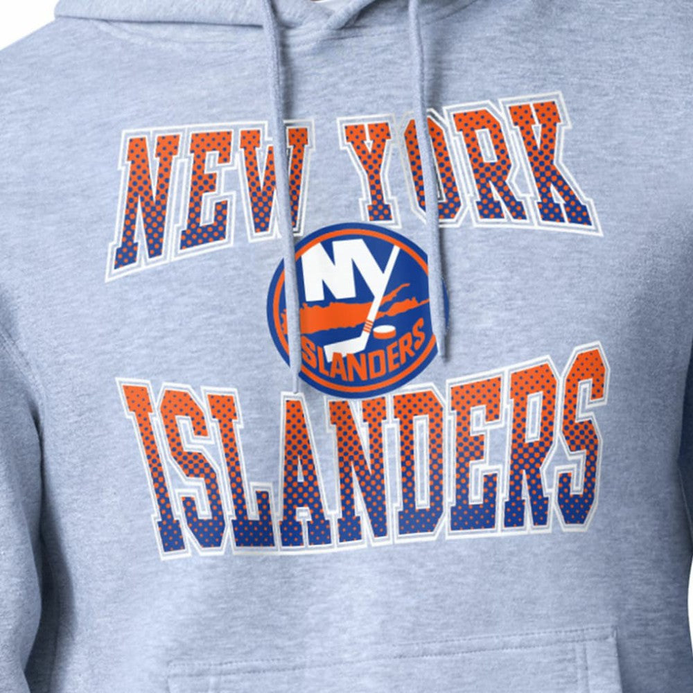 NHL Gray New York Islanders Starter Comic Style Team Graphic Hoodie