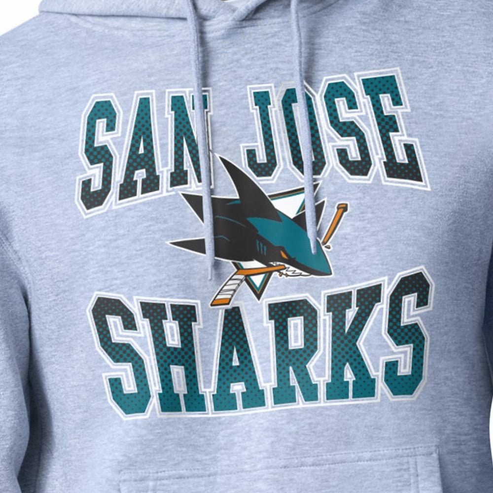 NHL Gray San Jose Sharks Starter Comic Style Team Graphic Hoodie