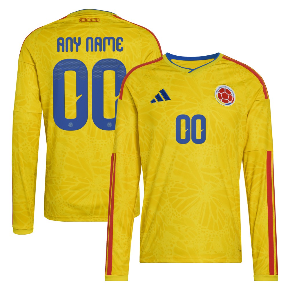 Colombia National Team FIFA x World Cup 2026 Home Replica Long Sleeve Custom Jersey - Adidas Yellow