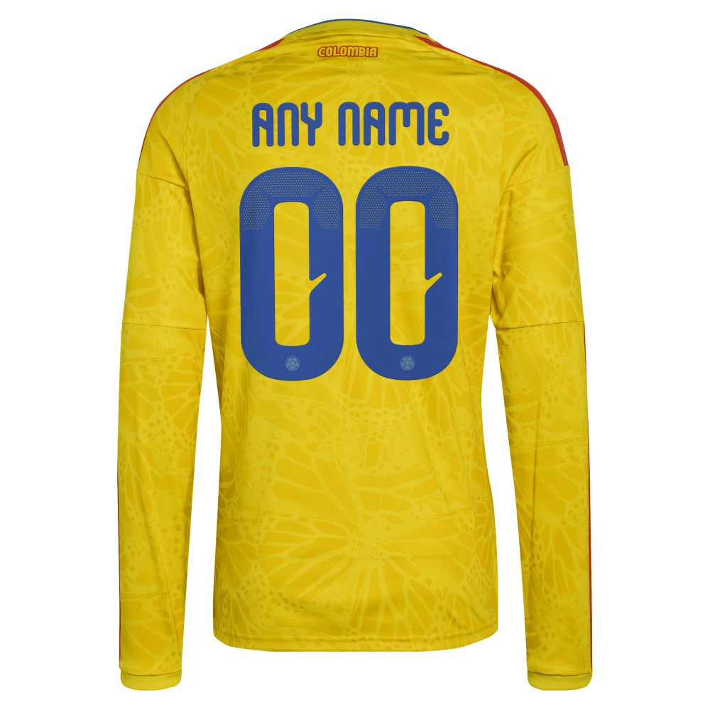 Colombia National Team FIFA x World Cup 2026 Home Replica Long Sleeve Custom Jersey - Adidas Yellow