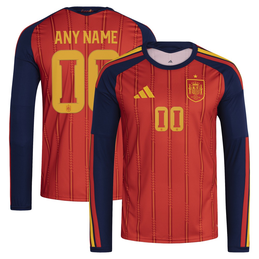 Spain National Team FIFA x World Cup 2026 Home Replica Long Sleeve Custom Jersey - Adidas Red