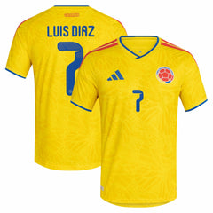 Luis Diaz Colombia National Team 2026 Home Jersey - Adidas Yellow