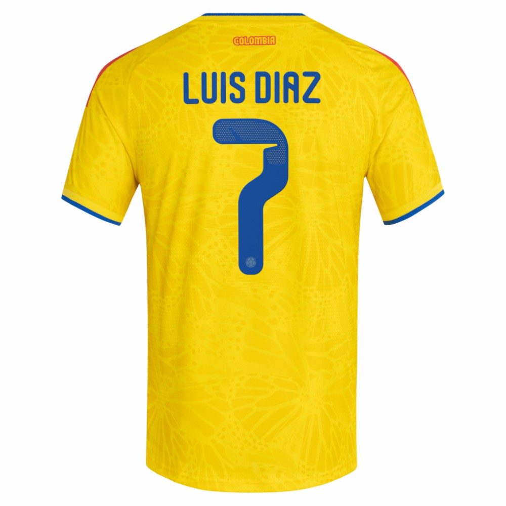 Luis Diaz Colombia National Team 2026 Home Jersey - Adidas Yellow