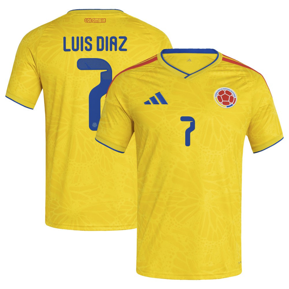 Luis Diaz Colombia National Team 2026 Home Replica Jersey - Adidas Yellow