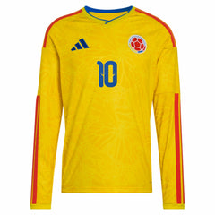 James Rodriguez Colombia National Team 2026 Home Replica Long Sleeve Jersey - Adidas Yellow