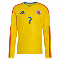 Luis Diaz Colombia National Team 2026 Home Replica Long Sleeve Jersey - Adidas Yellow